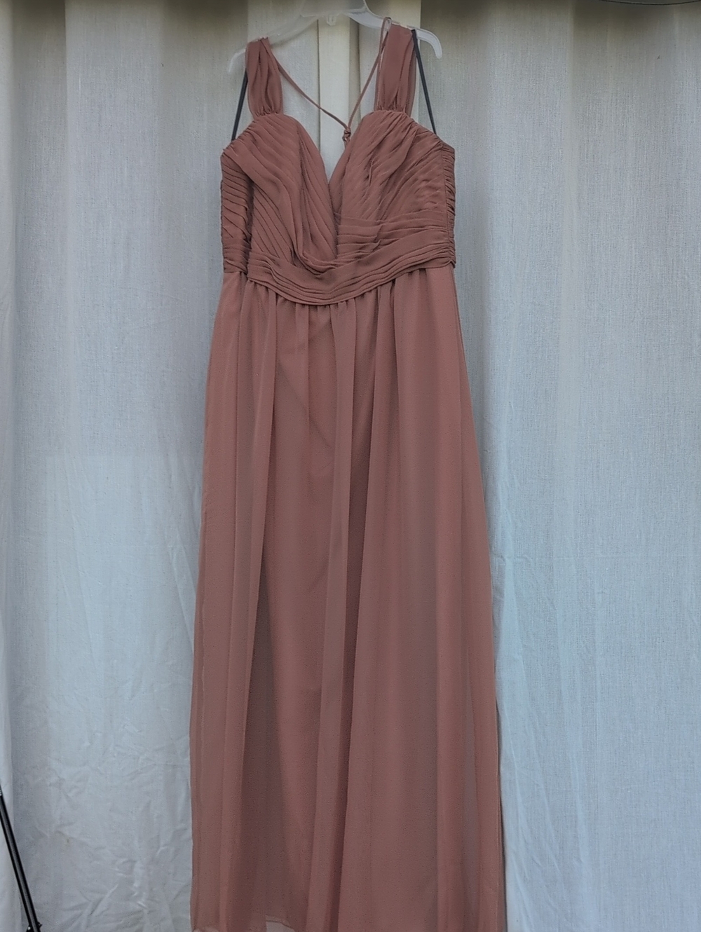 Emma Bridals EB7469 Bronze Chiffon Bridesmaid Maxi Dress NWT Size 18, 24